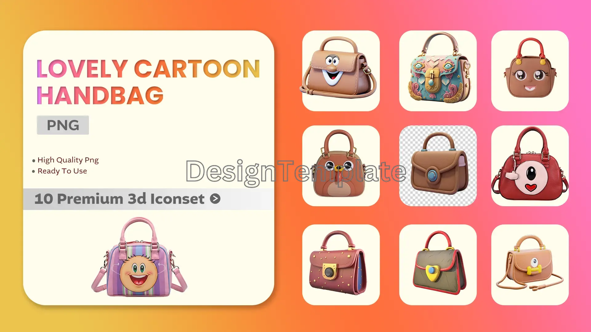 Stylish Bag Collection 3D Icons Pack image